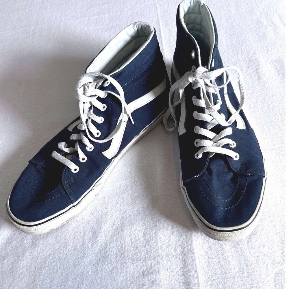 Vans Sk8-Hi high-Top Sneaker Navy Blue Canvas SZ 11.5